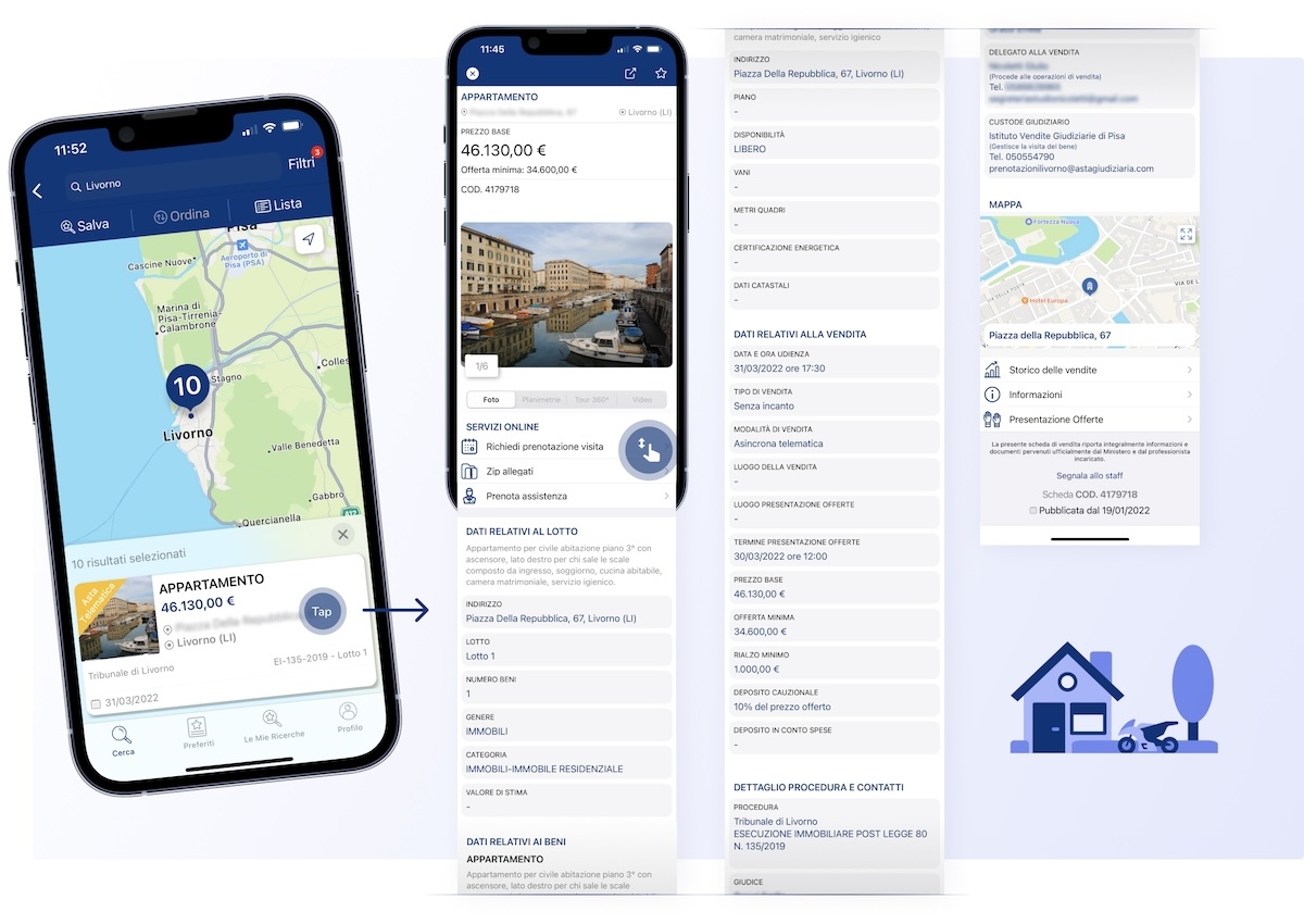 Aste Giudiziarie App Features